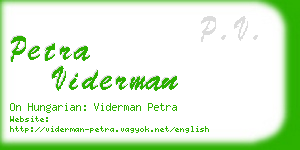 petra viderman business card